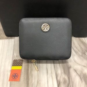 REDUCED!Black Tory Burch Robinson Zip Jewelry Case